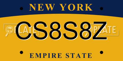 CS8S8Z New York License Plate
