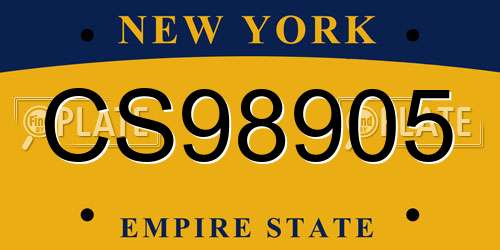 CS98905 New York License Plate