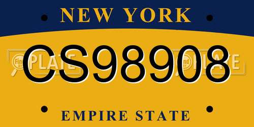 CS98908 New York License Plate