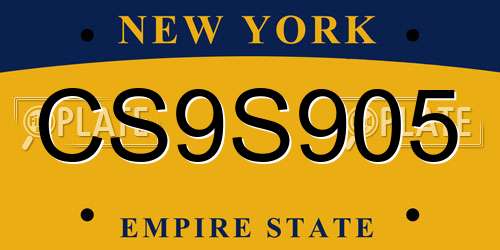 CS9S905 New York License Plate