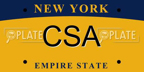 CSA New York License Plate