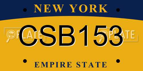 CSB153 New York License Plate