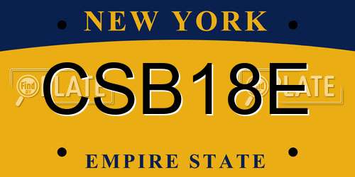 CSB18E New York License Plate
