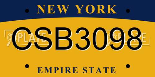 CSB3098 New York License Plate