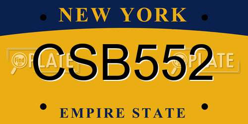 CSB552 New York License Plate