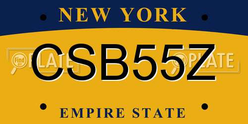 CSB55Z New York License Plate
