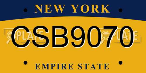 CSB9070 New York License Plate