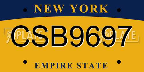 CSB9697 New York License Plate