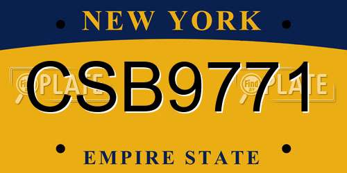 CSB9771 New York License Plate