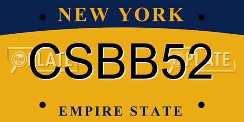 CSBB52 New York License Plate
