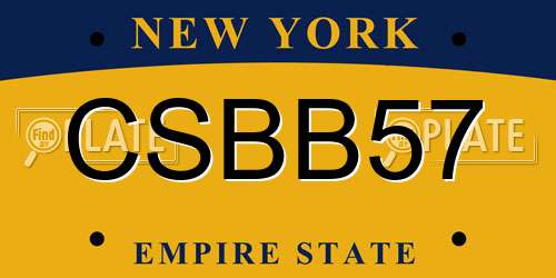 CSBB57 New York License Plate