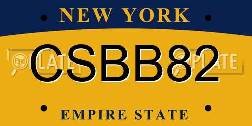 CSBB82 New York License Plate