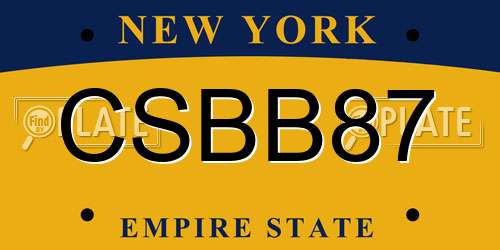 CSBB87 New York License Plate