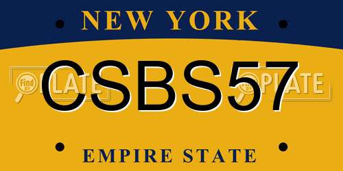 CSBS57 New York License Plate