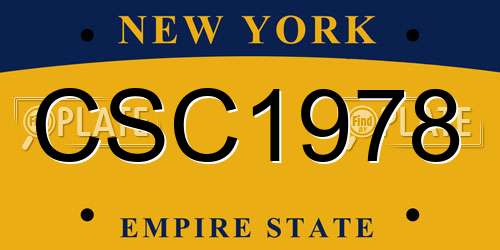 CSC1978 New York License Plate