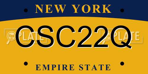 CSC22Q New York License Plate