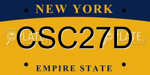 CSC27D New York License Plate