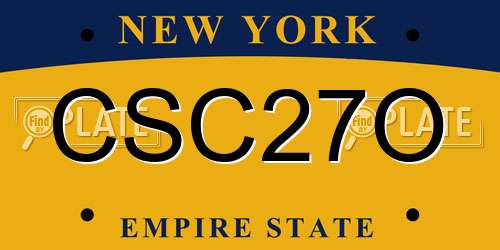 CSC27O New York License Plate