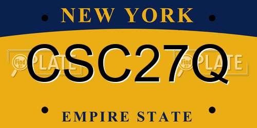 CSC27Q New York License Plate