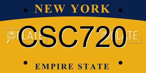 CSC720 New York License Plate