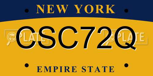 CSC72Q New York License Plate