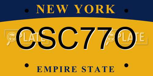 CSC77O New York License Plate