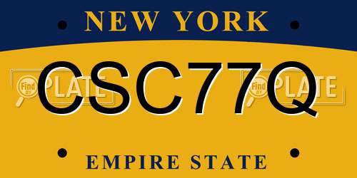 CSC77Q New York License Plate
