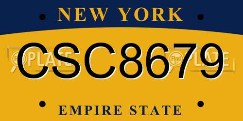 CSC8679 New York License Plate