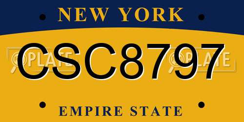 CSC8797 New York License Plate