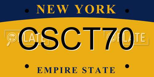 CSCT70 New York License Plate