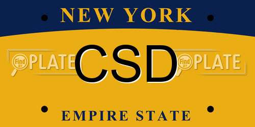 CSD New York License Plate