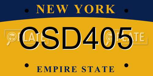 CSD405 New York License Plate