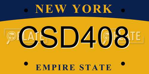 CSD408 New York License Plate