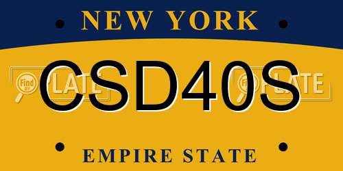 CSD40S New York License Plate