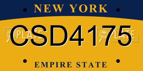 CSD4175 New York License Plate