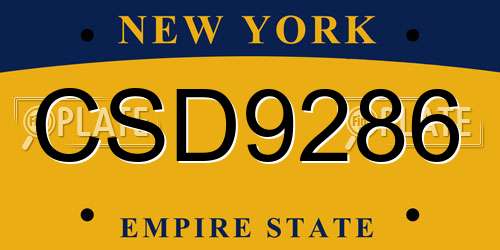 CSD9286 New York License Plate