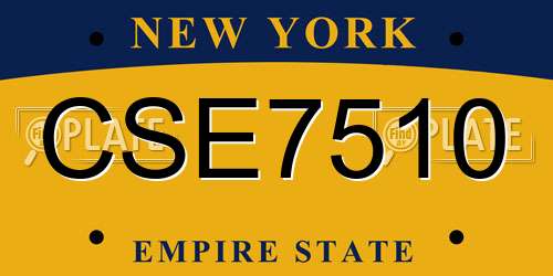 CSE7510 New York License Plate