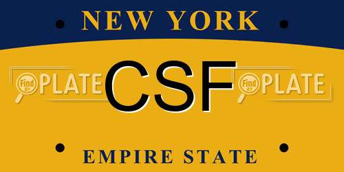 CSF New York License Plate