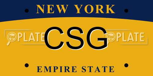 CSG New York License Plate