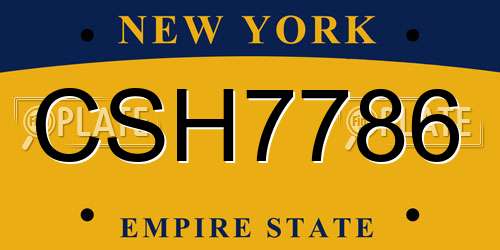 CSH7786 New York License Plate