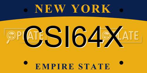 CSI64X New York License Plate
