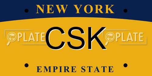 CSK New York License Plate