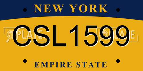 CSL1599 New York License Plate