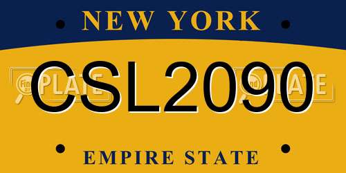 CSL2090 New York License Plate