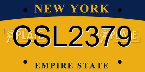 CSL2379 New York License Plate