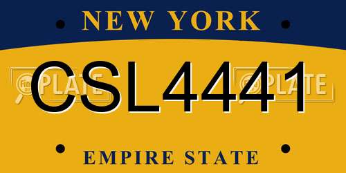 CSL4441 New York License Plate