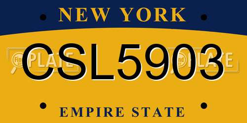 CSL5903 New York License Plate