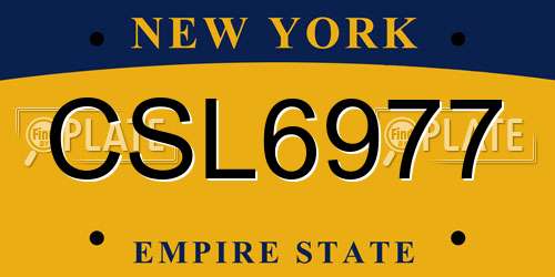 CSL6977 New York License Plate