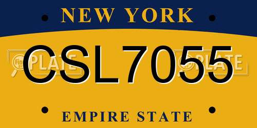 CSL7055 New York License Plate