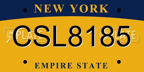 CSL8185 New York License Plate